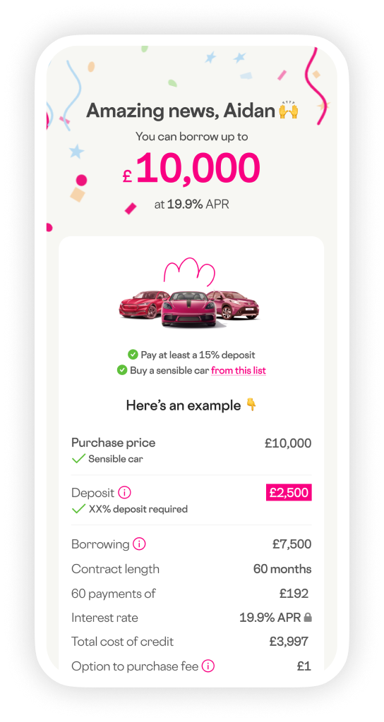 Approval screen, £10,000